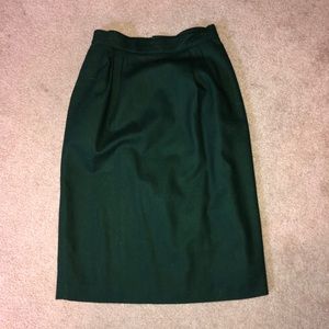 Vintage Forest green pencil skirt